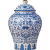 F Fityle Vaso Ceramica, Vasi per Piante, Decorazione Cinese, Vaso di in Ceramica Antico Composizione Floreale con Coperchio Vaso di Fiori Vaso da Tempio Vaso per Soggiorno Centrotavola, Stile D