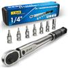 S&R Chiave Dinamometrica 1/4. Set Chiave Dinamomentrica Bici e Moto (5-25Nm) 27,2 cm con 6 Bussole Inserti Brugole Esagonali e 1 Torx. Chiave Bicicletta e Mtb.