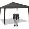 WOLTU Gazebo da Giardino Richiudibile 3x3m Gazebo da Esterno in Ferro Regolabile in Altezza Tendone Pieghevole, Protezione Solare, Facile da Montare Grigio PVL0002gr