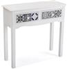 VERSA Pireo Consolle Ingresso, Tavolo Consolle, Tavolino Ingresso, Tavolo Salotto, con 2 cassetti, Misure (A x L x l) 78 x 30 x 81 cm, Legno MDF, Colore Bianco