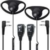 TechSide Auricolare Avvolgente forma D microfono PTT a 2 pin Midland | Radio ricetrasmittenti | Compatibile G7 pro G8 G9 pro M24 plus M48 M99 G6 XT G7 XTR | Vigilanza Sicurezza TV Riprese (2 Pz)
