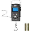 Dr.meter Bilancino Digitale Elettronico Display LCD Retroilluminato per Pesca Postale con Gancio Appeso Scala con Nastro di Misura, 2 Batterie AAA Incluse, Nero - Livello A (A-PS01)