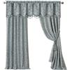 Elrene Mia Jacquard Scroll Blackout Curtain Home Fashions 26865901467-Tenda Oscurante, a Risparmio energetico, con Tasca per Finestra, 132 x 213 cm, Colore: Blu, Tessuto, 52 in x 84 in (1 Panel)