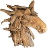 Biscottini Sculture in legno testa di cavallo 97x38x91 cm | Scultura legno di teak | Statua cavallo oggetti particolari | Statuette decorative casa