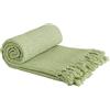 Emma Barclay Honeycomb - Coperta copridivano in cotone riciclato, tinta unita, con struttura a nido d'ape, verde pistacchio, 70 x 100 (177 x 254 cm)
