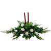 DRW Centro Fiori per Tavolo Bianco con Candele (Natale, Matrimoni, celebrazioni) 83x47x34 cm h, Multicolore
