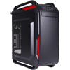 black lion IT1523 - Custodia per computer Midi-Tower, PC, Plastica, Acciaio, ATX, Micro-ATX, Nero, Rosso, Gioco