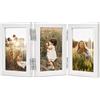 Afuly Cornice Foto Multiple 3 Foto per 10x15 Portafoto Collage Bianco Legno Rustico Famiglia Amico Regalo