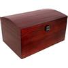 Creative Deco Rosso Scatola in Legno | 34.5 x 25 x 19.2 cm | con Coperchio Arrotondato e Serratura | Grande Cassetta Portaoggetti Portagiochi Cofanetto | Ideale per Decoupage Documenti Giocattoli