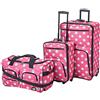 Rockland Set di valigie da 3 pezzi, trasparente, set di valigie da 3 pezzi, Pinkdot, Taglia unica, Melbourne Hardside - Trolley espandibile con ruote girevoli
