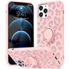 Yoedge Custodia Compatible per Samsung Galaxy A50 / A30S / A50s 6,4 Pollice, 360° Regolabile Anello Silicone Antiurto Protezione Magnetica Supporto Dito e cavalletto Galaxy A50s, Leopardo Rosa