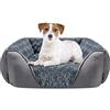 JOEJOY Cuccia Cane Interno, Cuccia per Cani Antiscivolo Anti-ansia, Cuscino per Cani Taglia Media e Piccola, Morbida Confortevole Letto Cane Lavabile, 63x53x20cm