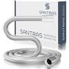 SANTRAS® Tubo doccia PREMIUM chrome 1,00 m con risparmio d'acqua - Particolarmente flessibile e a prova di torsione con FLOW LIMITER - Tubo doccia in look acciaio inossidabile in materiale Easy Clean…
