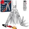 BIBURY Pinza Multiuso,22 in 1 Pinza Multifunzione in Acciaio Inox, Pieghevole con Forbici Potenziati e Martello,Utensile Multifunzione con Serrature di Sicurezza per Esterno,Campeggio,Emergenza