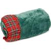 INTRECCI Coperta Plaid Con Bordo Tartan Scozzese Applicato, Coperta Tinta Unita Per Divano Soffice Leggera Disponibile in più Misure (Verde, Plaid 130x160 cm)