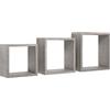 MODULARREDO | INCUBO Set di 3 Mensole da Muro, Cubi Arredo, Mensole Cubo, Cubi da Parete, 35x35 p15.5 cm 30x30 p15.5 cm e 25x25 p15.5 cm, Rovere Grigio Nuovo - Made in Italy
