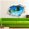 Ambiance Sticker Adesivo Effetto 3D| Stickers Palme su Spiaggia Paradisiaca - Decorazione murale camere e soggiorni - 60 x 90 cm