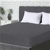 Utopia Bedding Trapuntato Coprimaterasso - Topper Elastico Aderente, Gonna Extra Profonda Fino a 38 CM con Motivo a Diamante (150x200 cm, Grigio)