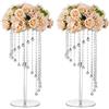 Nuptio Vasi Fiori Centrotavola per Matrimoni - 2 Pezzi Alti 60cm Vasi Acrilico per Tavola Centrotavola Cristallo Eleganti Fiori Geometrici per Feste Matrimoni Compleanno Decorazioni per Casa