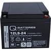 Q-BATTERIES UALITY Q-Batteries 12LS-24 - Batteria al piombo, 12 V, 24 Ah, AGM VRLA con VDs