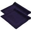 Komfortec Set di 2 tappetini da bagno, in spugna, lavabile, 600 g/m² e 100% cotone, assorbenti e ad asciugatura rapida, 50 x 70 cm, blu navy