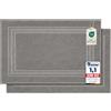 Komfortec - Set di 2 Tappetini da Bagno, Tappetini in Spugna per Doccia, Lavabili, Assorbenti e a Rapida Asciugatura - 600 g/m², 100% Cotone, 50x70 cm, Argento