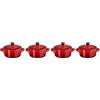 LE CREUSET Set 4 Mini Cocotte in gres vetrificato, 250 ml, diameter 10 cm, Ciliegia, 79212100600100
