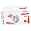 Meto Etichette prezzatrice (26x12 mm, rosso fluo, 1 riga, 6000 pezzi, rimovibili, per Meto, Contact, Sato, Avery, ecc.)
