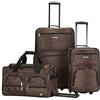 Rockland Set di valigie da 3 pezzi, trasparente, set di valigie da 3 pezzi, Leopard, Taglia unica, Melbourne Hardside - Trolley espandibile con ruote girevoli