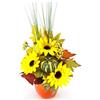 Flair Flower 089171 Gor sobl.Zucca/i. Mela, Poliestere, Plastica, Giallo/Arancione, 35 x 18 x 18 cm