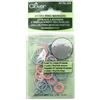 Clover Cl0329 - Anelli Marcatori per Lavoro A Maglia 30 Pezzi, Rosa/Blu