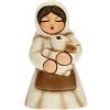 THUN - Statuina Presepe Donna con Coniglio - Decorazioni Natale Casa - Linea Presepe Classico, Variante Bianca - Ceramica - 5 x 5 x 8 h cm