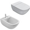 Ceramica GLOBO Stockholm - Ceramica Globo 58 cm sospesi Wc + bidet + coprivaso rallentato (LAS04 + LAS09 + LAR20)