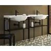 Ceramica Globo - Mode Lavabo installazione a terra 80.49 + struttura sospesa acciaio nero - ME080BI + ME004SAR
