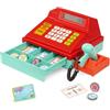 Battat registratore di cassa giocattolo rosso con scanner e calcolatrice
