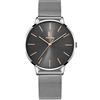 Alienwork Orologio Donna Argento Cinturino in Maglia Metallo Grigio Ultra Sottile