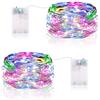 Vacoulery Luci LED a Batteria, 5M 50 LEDs Catene Luminose Luci a Stringa Micro LED Fata Ghirlanda Luminosa Impermeabile Decorative per Interni Esterni, Casa, Natale, DIY, Feste (2pcs, Multicolore)