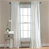 Lush Decor Tenda con Pompon, in Tinta Unita, Stile Vintage Chic, per Soggiorno, Sala da Pranzo, Camera da Letto (Singola), Colore Acqua, 127 cm di Larghezza x 213,4 cm di Lunghezza