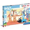 Clementoni - 27169 - Supercolor Puzzle - Bluey - 104 Pezzi - Puzzle Bambini 6 Anni, Puzzle Cartoni Animati - Made In Italy