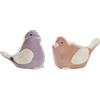 DKD Home Decor Figura decorativa della marca Porcellana Arancione Uccello Malva (14 x 10 x 9 cm) (14 x 11 x 12 cm) (2 Pezzi) (Riferimento: S3019836)
