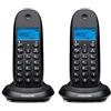 MOTOROLA Telefono fisso wireless digitale DECT C1002LB+ Pack Duo - colore nero - 2 pezzi