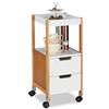 Relaxdays Carrellino con Cassetti, Carrello da Bar, Tavolino Mobile, Legno MDF, Bambù, HLP: 69x30x30 cm, Bianco