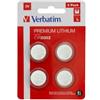 Verbatim - Blister 4 MicroPile a pastiglia CR2032 - litio - 49533 - 3V (unità vendita 1 pz.)