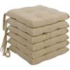 Viterbo Biancheria Set 6 Cuscini Sedia Coprisedia Morbidone 4 Punti Imbottiti Lacci Codice 66 2 Nuovi Colori (Beige Corus)