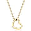 DIAMORE Elli DIAMONDS Collana Donne Ciondolo a Cuore Eleganto con Diamante (0,015 ct.) in Argento Sterling 925