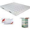 EVERGREENWEB MATERASSI & BEDS EVERGREENWEB - Materasso Matrimoniale 160x195 Alto 16 cm in Poliuretano Ortopedico lastra Water Foam Bio + Coppia Cuscini Memory Foam Inclusi Rivestimento Morbido Bianco Anallergico, per Reti o Letti