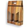 Weboxes Porta bottiglia tripla con manico 27 x 9 x 38 - Effetto Legno - Confezione da 20 pezzi
