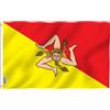 ANLEY Fly Breeze 3x5 Piedi Bandiera Sicilia - Colore Vivido e Resistente Ai Raggi UV - Testata In Tela E Doppie Cuciture - Bandiera Siciliana Italia Poliestere Anelli Ottone 3 X 5 Piedi