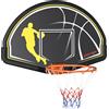 sportnow Canestro Basket per Bambini e Adulti da Indoor e Outdoor in Acciaio e PE, 110x90x70 cm, Nero e Giallo
