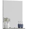 homes&jones Soul bagno specchio specchio da parete specchio da bagno, materiale in legno, effetto argento fumé, 60 x 79 x 18 cm con superficie d'appoggio